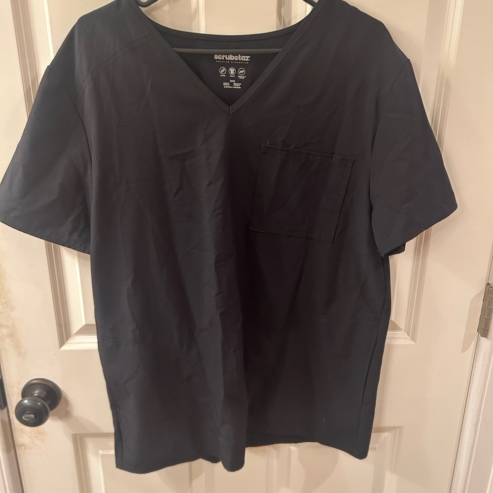 Women’s Scrubstar  Black V-Neck Tee (Scrubs) Size Medium